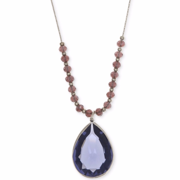 lonna & lilly Jewelry - ✨ Silver-Tone Blue Pendant Beaded Necklace